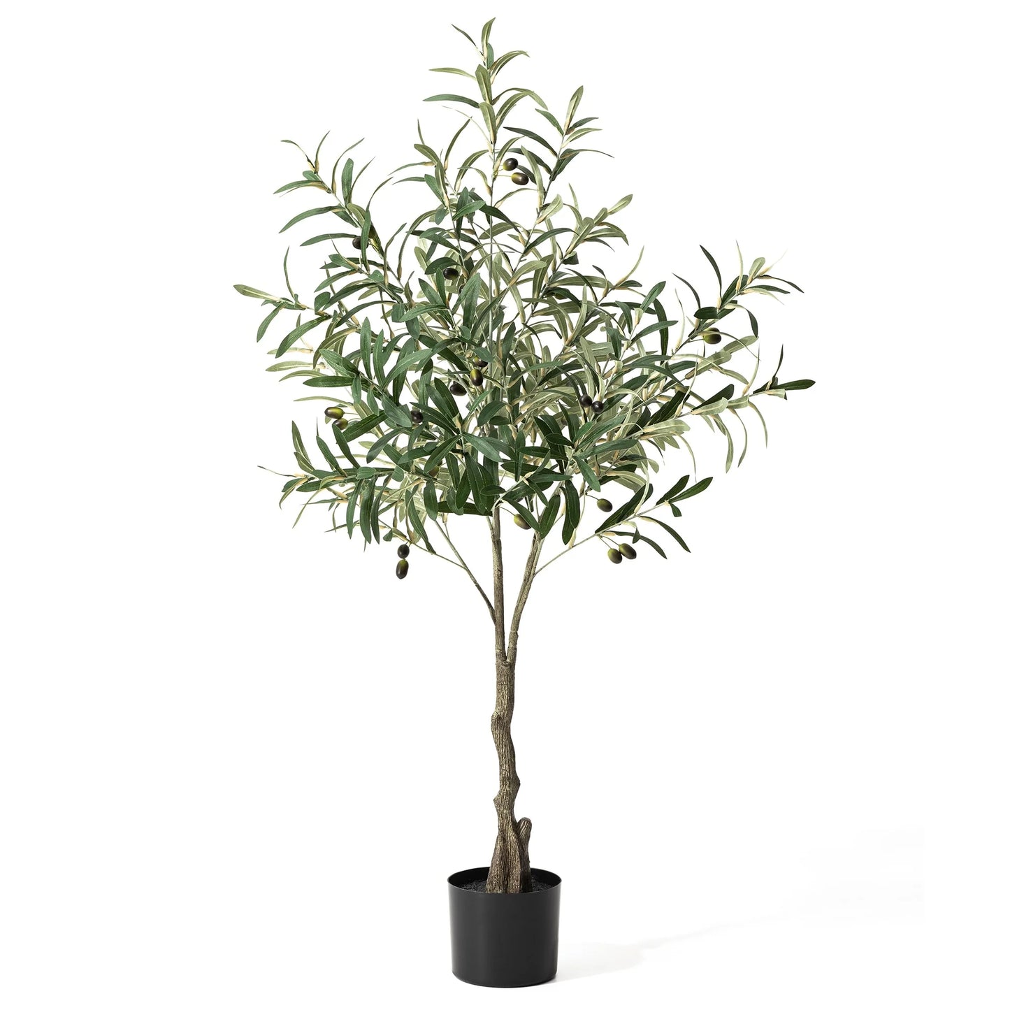 Glitzhome Real Touch Olive Artificial Tree With Black Pot
