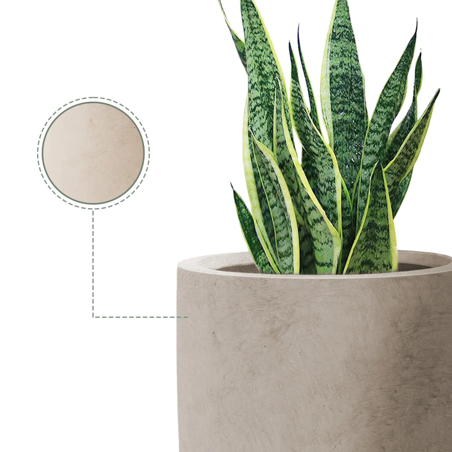 Plantara 24" H Tall Concrete planter(Set of 2), Large Outdoor Plant pot, Modern Tapered Flower pot for Garden