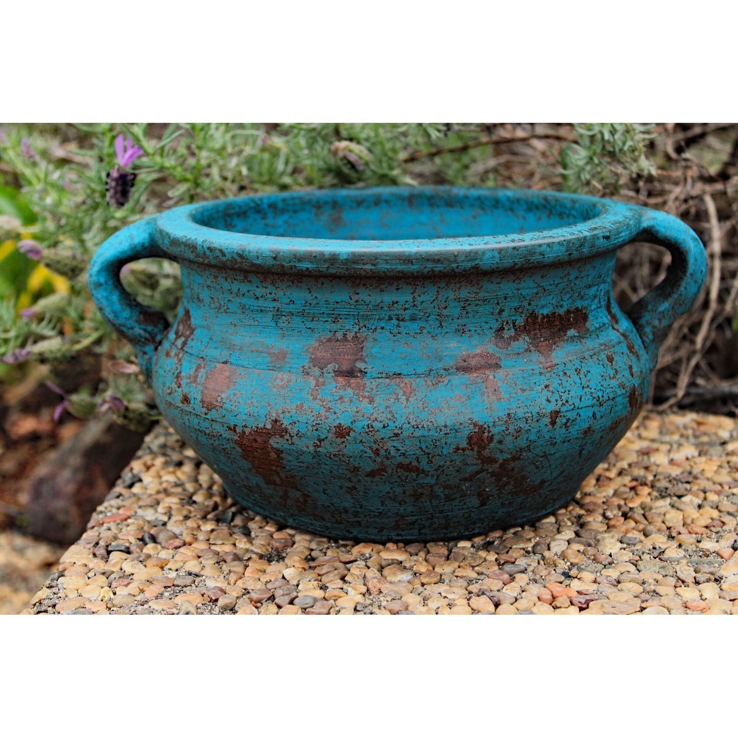 Egyptian Era Terracotta Planter in Blue,Green, Red, Purple in 2 sizes