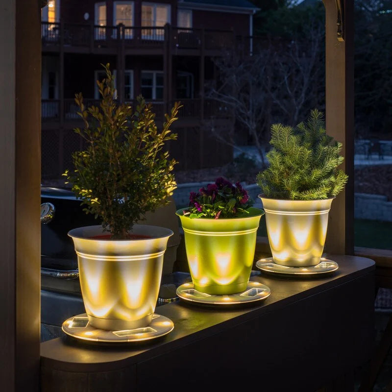 Gama Sonic Flower Decorative Planter Solar Uplight for Pot Base Stand