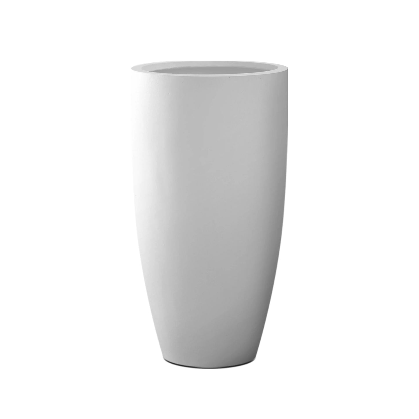 Kante Round Lightweight Concrete and Fiberglass Indoor Outdoor Weather Resistant Tall Planter with Drainage Hole