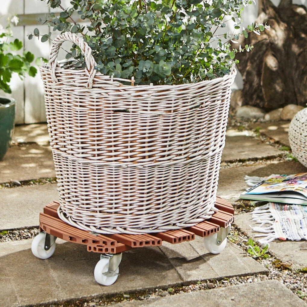 WAGNER design yourself 20" X-Large Round WPC Plant Caddy, Indoor/Outdoor, with Brakes