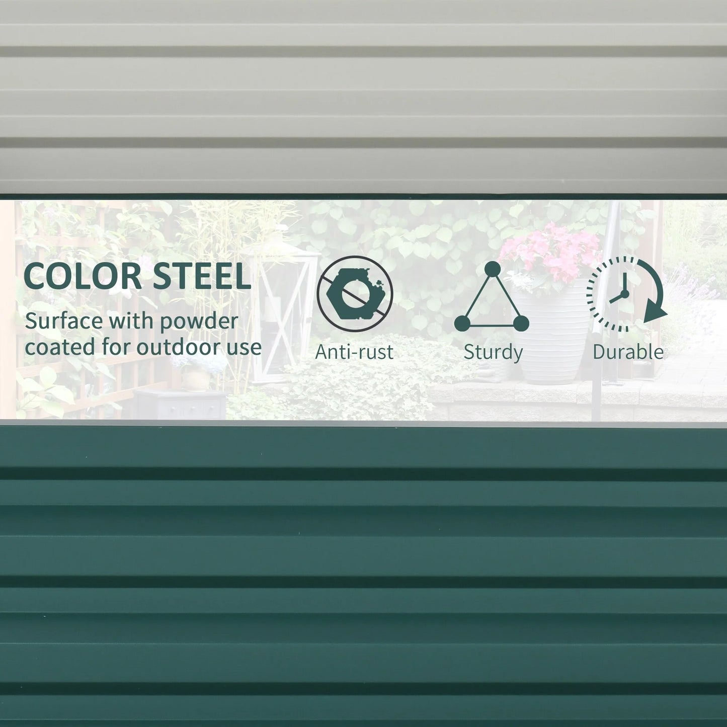 Outsunny 4' x 4' x 1' Raised Garden Bed Box with Weatherized Steel Frame for Vegetables, Flowers, & Herbs, Green