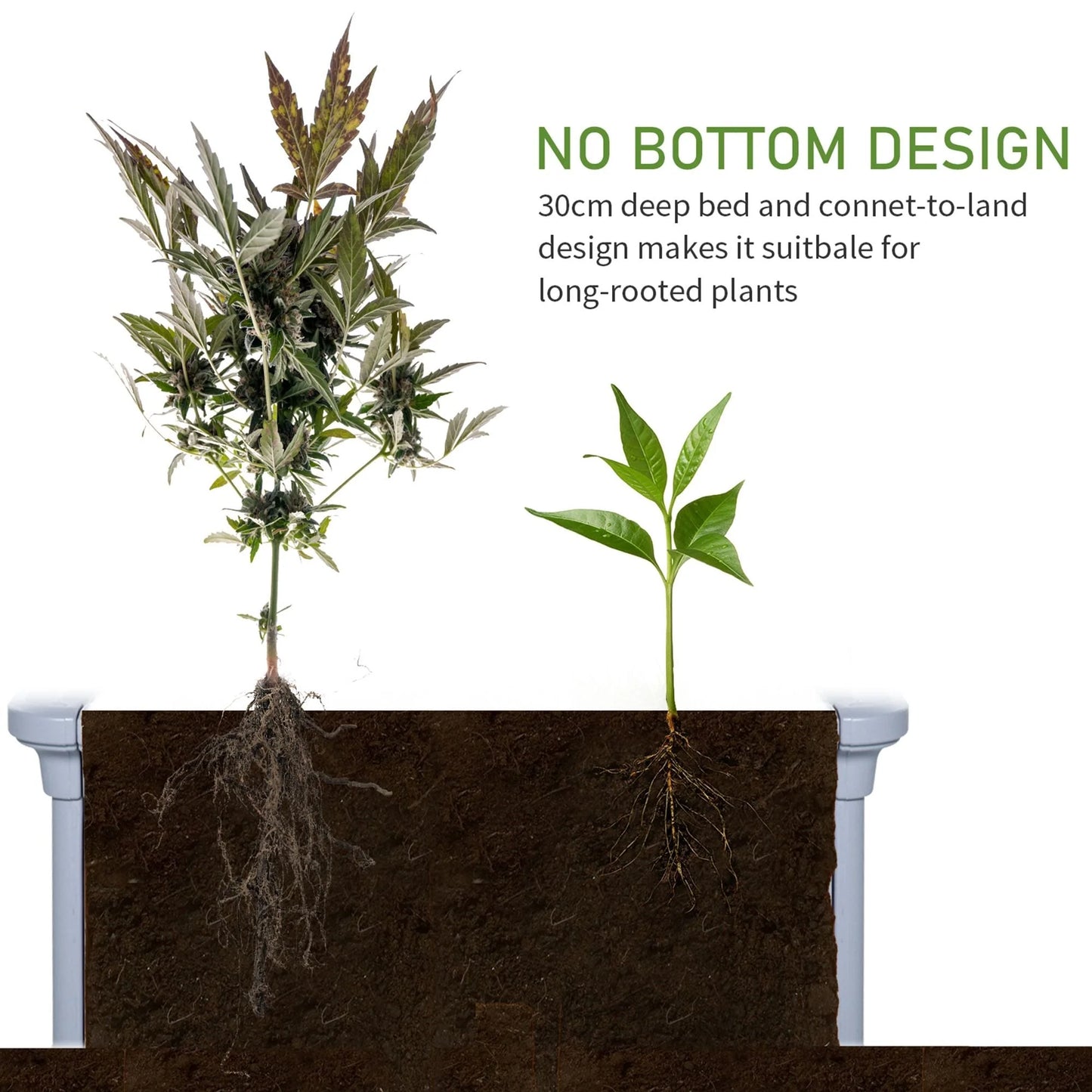 Outsunny 4' x 2' x 1' Raise Garden Bed, Planter Box for Flowers, Herbs Outdoor Backyard with Easy Assembly