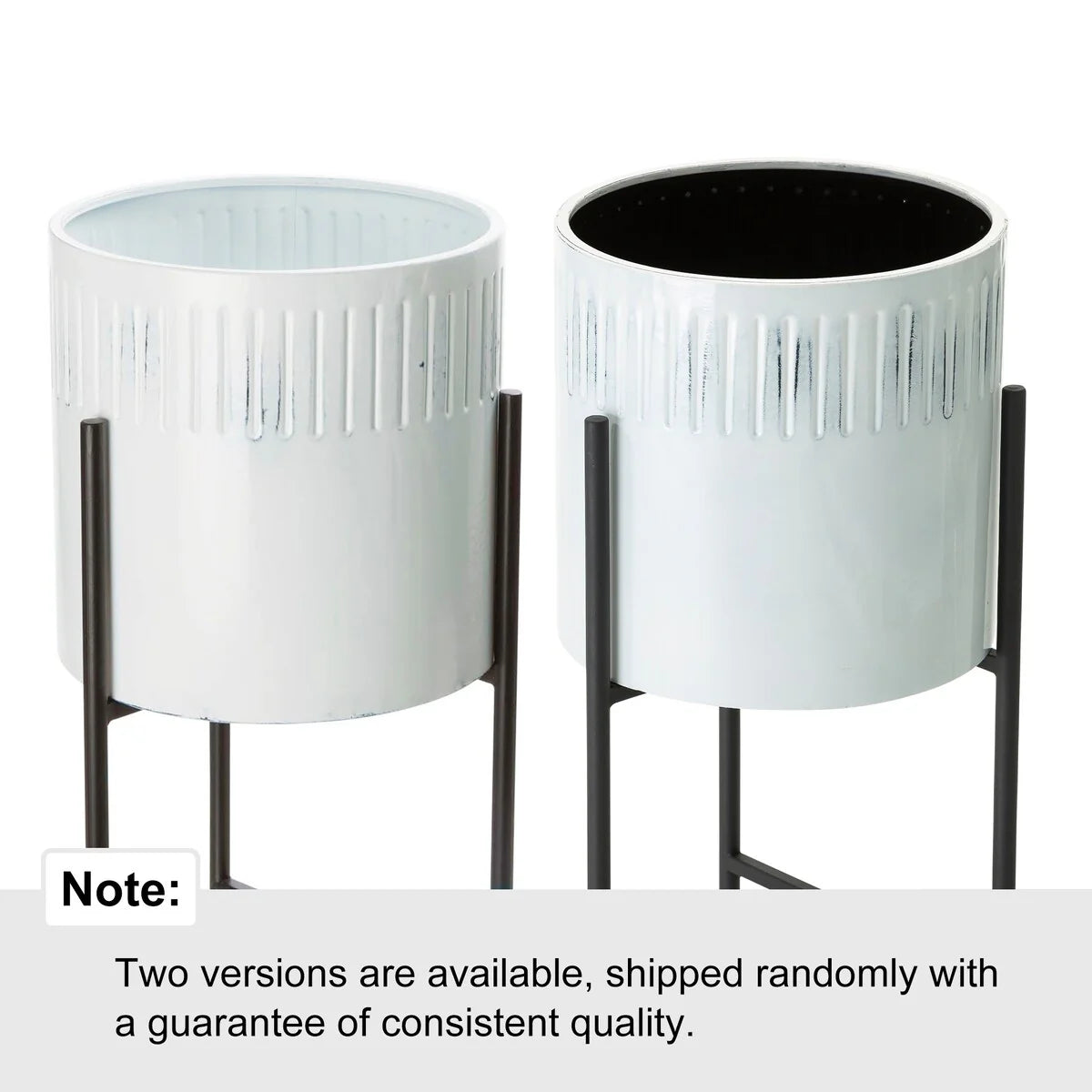 Glitzhome Set of 3 Modern Metal Cachepot Planters with Stands Plant Flower Pot Indoor Outdoor