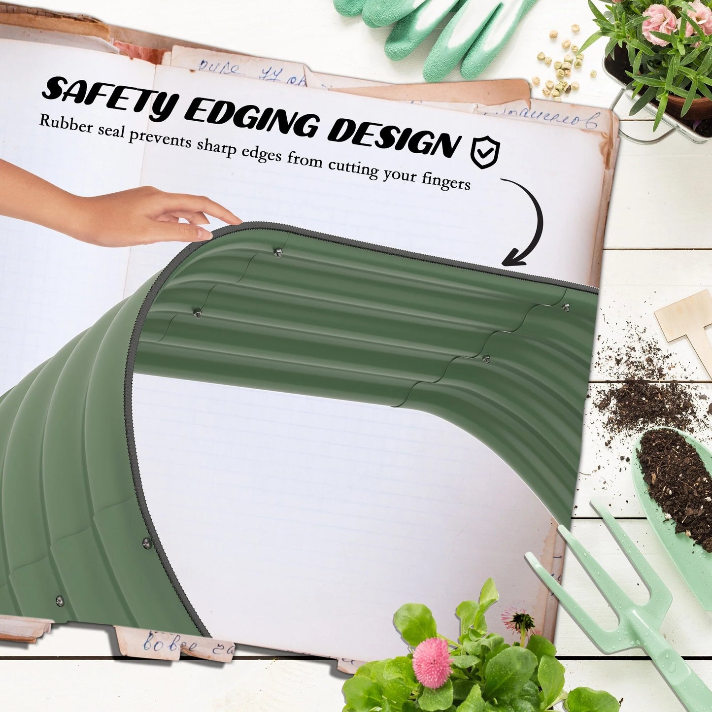 Outsunny 3-Tier Galvanized Steel Raised Garden Bed Kit, 62.25" x 43" x 32.25", 3 Combining Planter Boxes