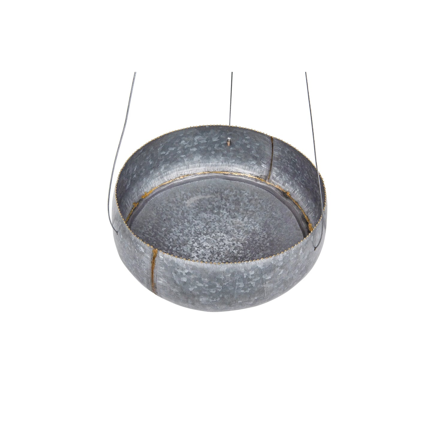 Grey & Gold Hanging Iron Planter