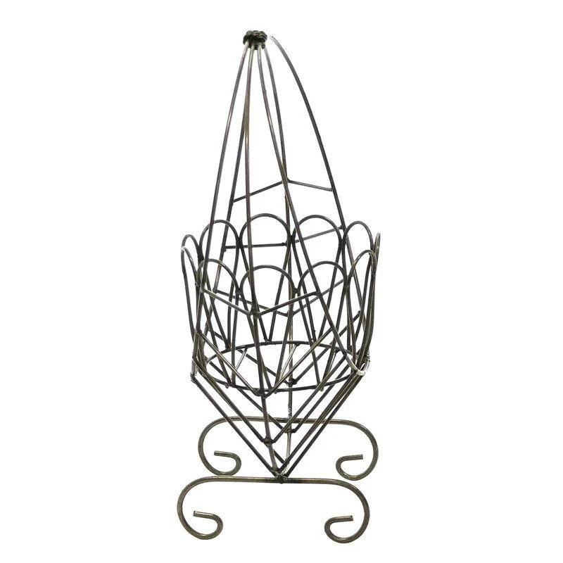 Rustic Arrow Wrought Iron 'Purse' Planter Stand Floor