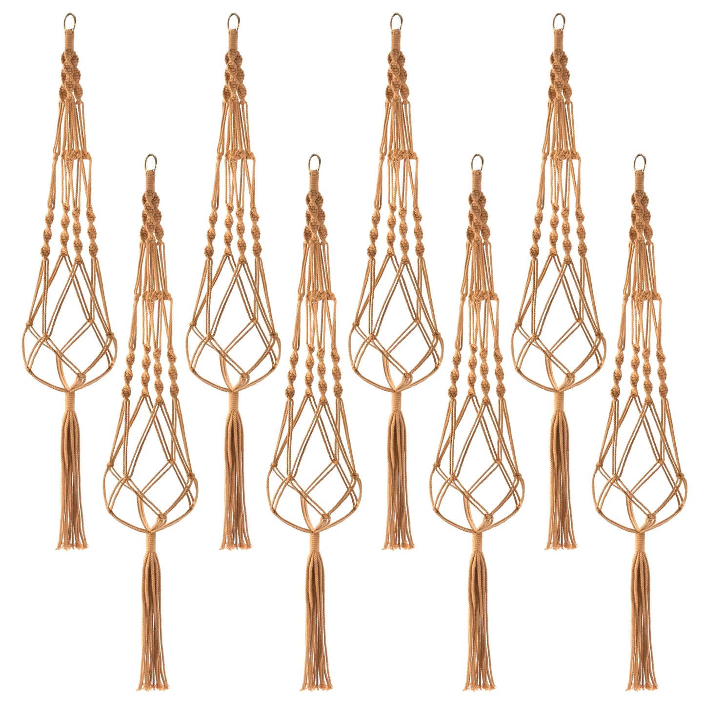 Macrame Plant Hanger (4, 6, 8 Pack) Indoor Outdoor Hanging Plant Pots Cotton Rope, Elegant for Home, Patio, Garden