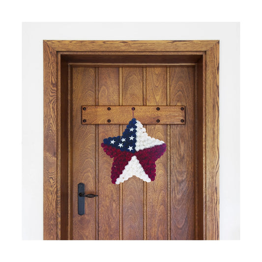 Transpac Floral 18 in. Patriotic Silk Rose Star Decor - Multi