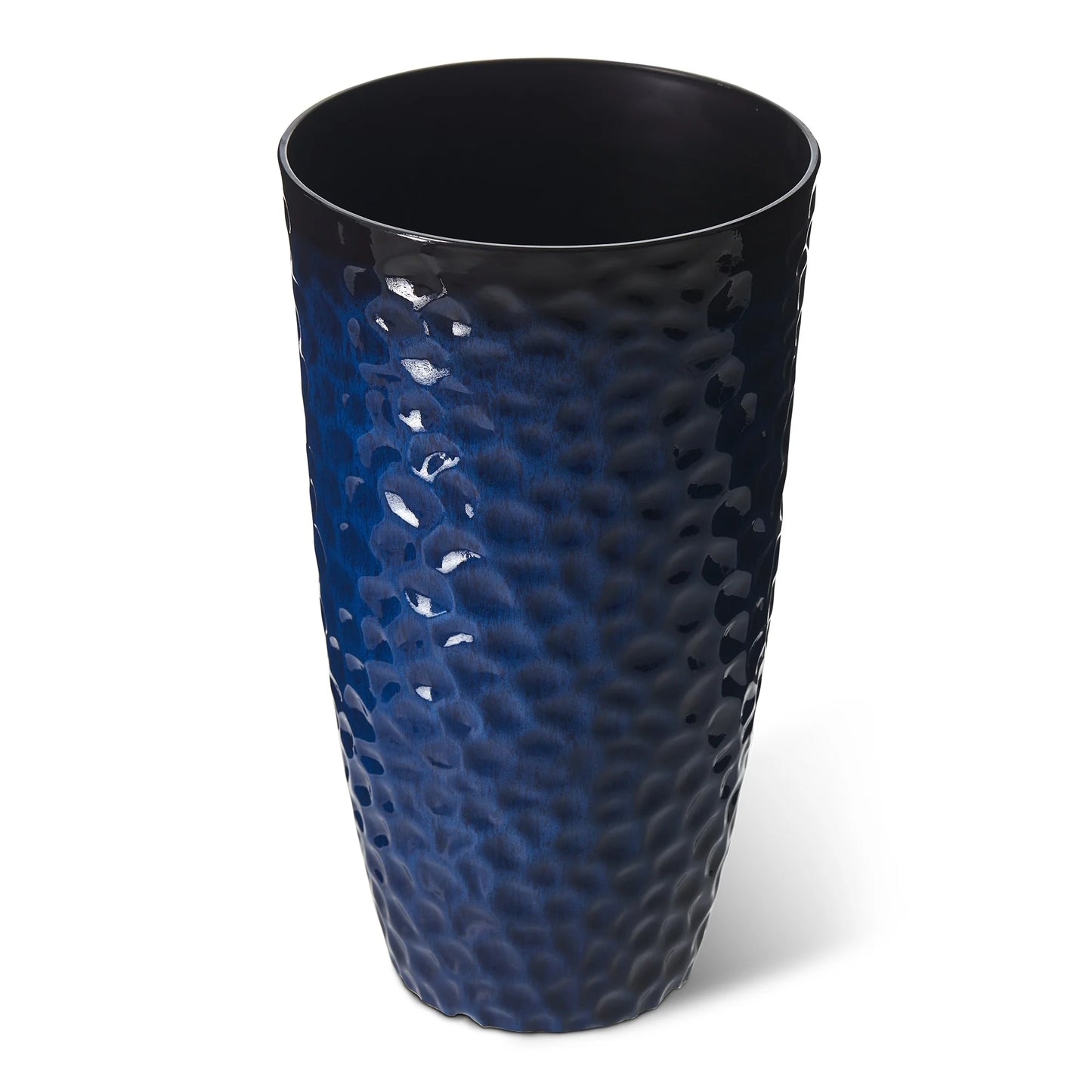Glitzhome 23.75"H Set of 2 Oversized Eco-Friendly PP and Stone Honeycomb Textured Blue/Green/Red Tall Plastic Planter