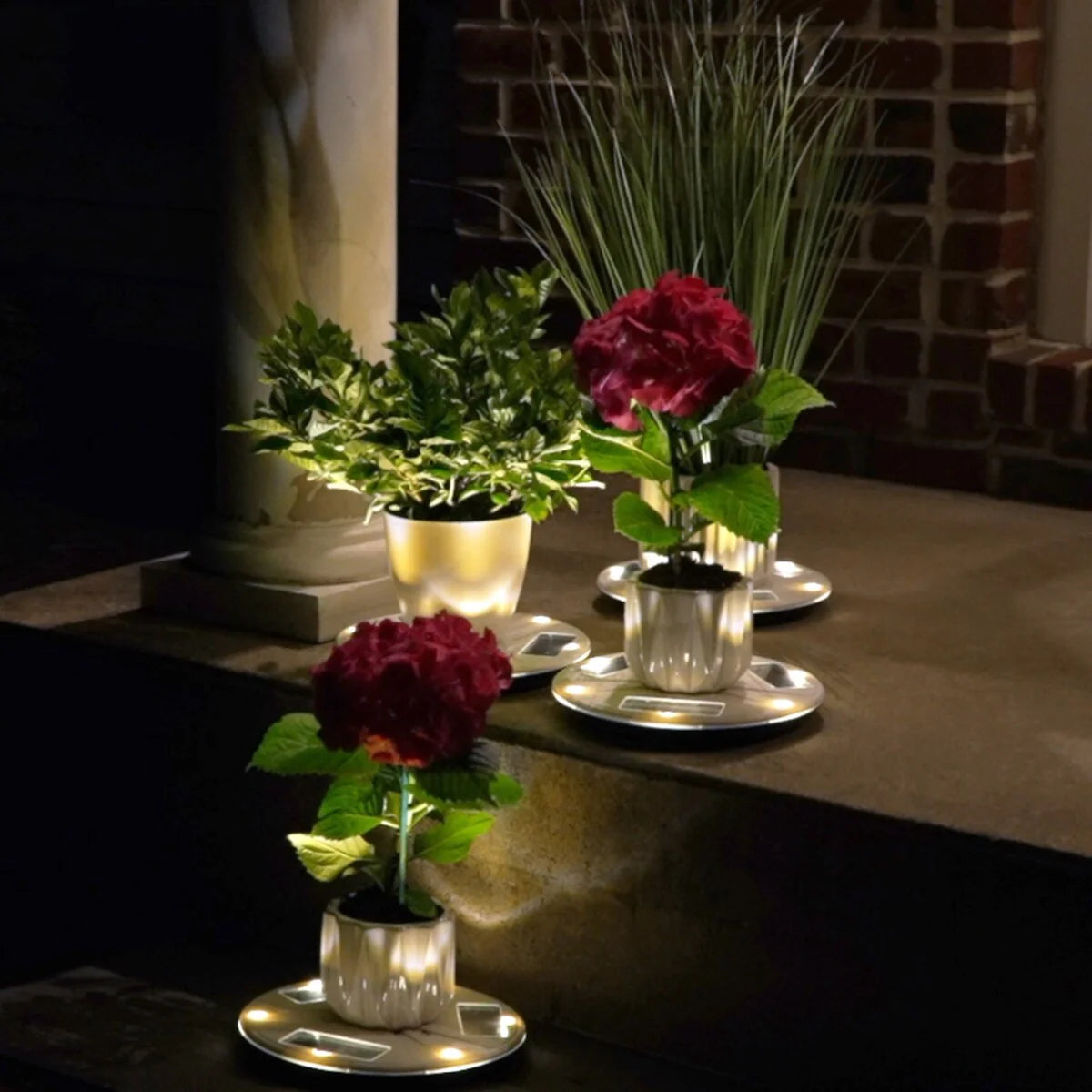 Gama Sonic Flower Decorative Planter Solar Uplight for Pot Base Stand