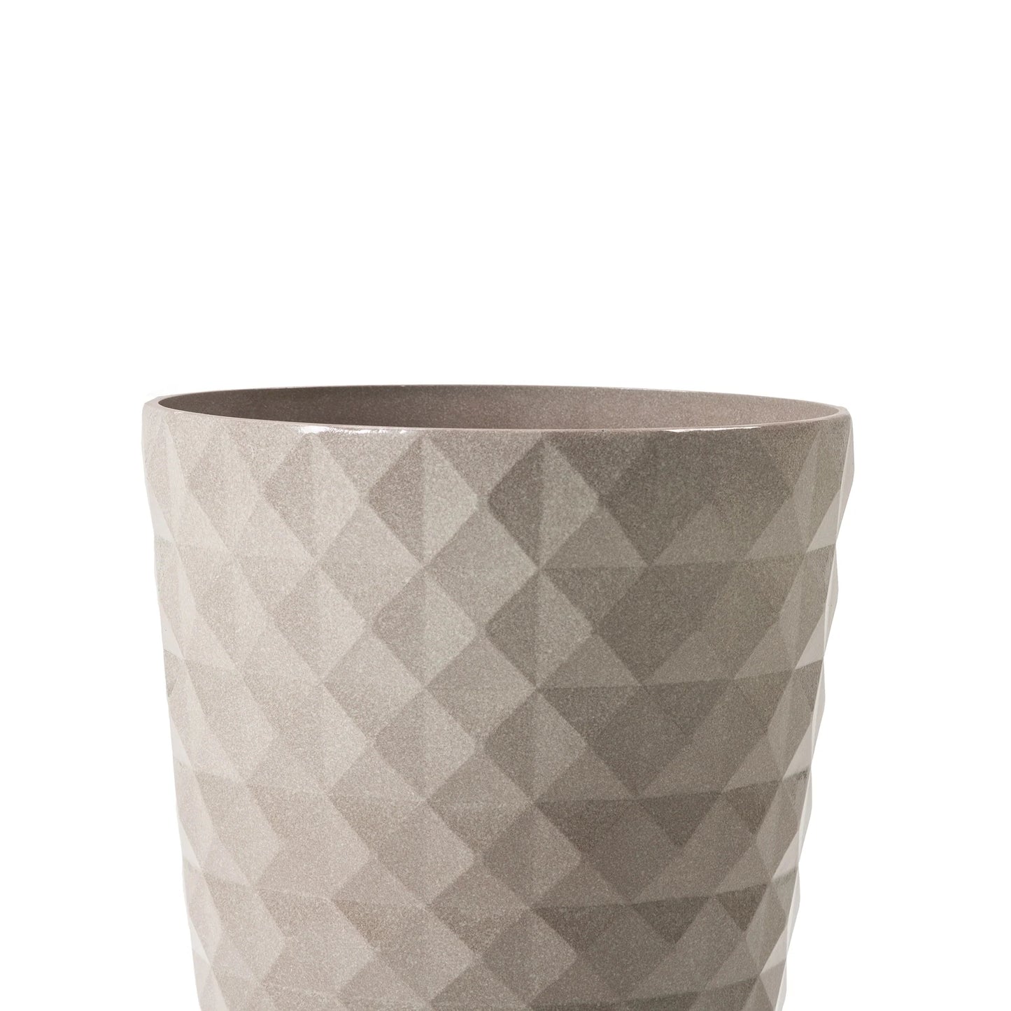 Glitzhome 19.75" H Eco-Friendly Oversized Faux Ceramic Diamond Textured Tall Planter Porch Flowerpot (Set of 2)