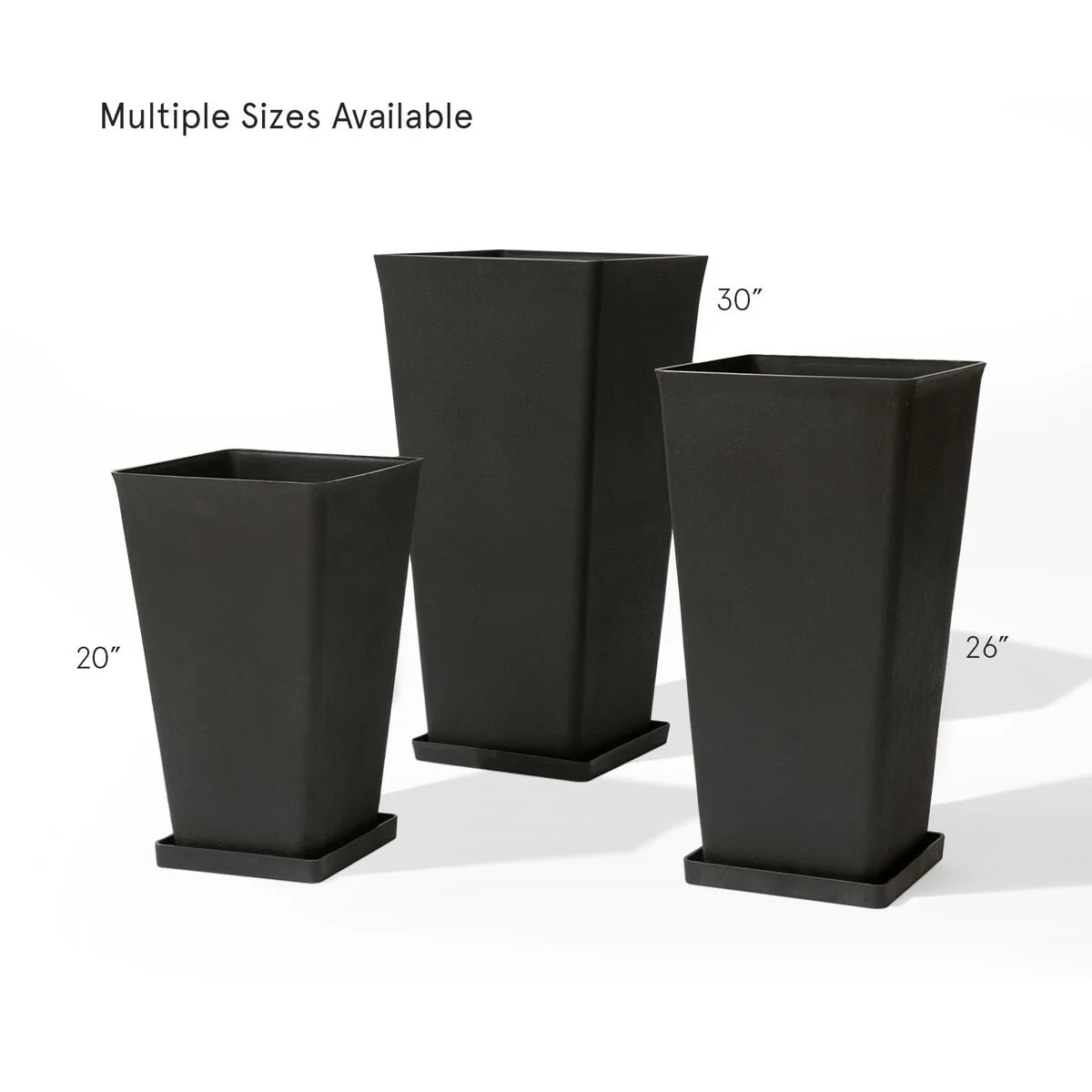 30 inch Tall Planters Set of 2, Indoor/Outdoor Rectanglar Large Planters,V Shaped Taper Planters for Front Door