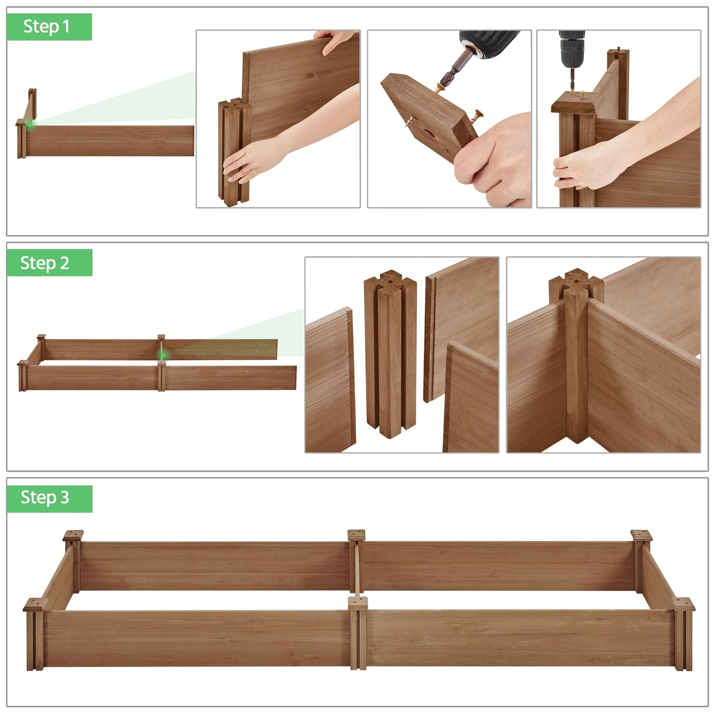 Yaheetech Wooden Raised Garden Bed Planter Box for Garden/Yard