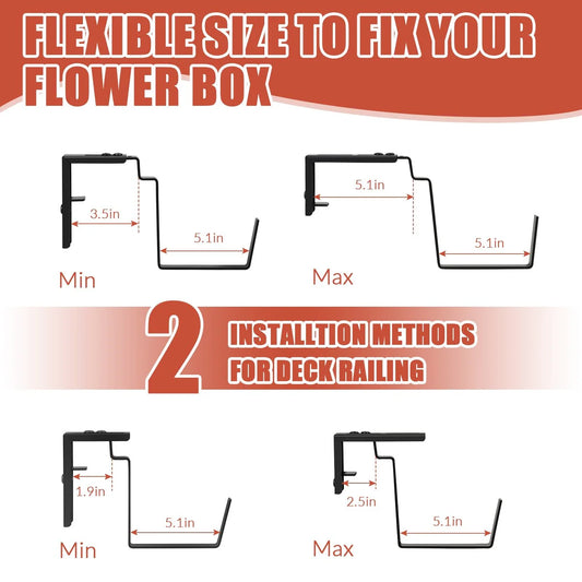 16.9 Inch Balcony Railing Planter Box
