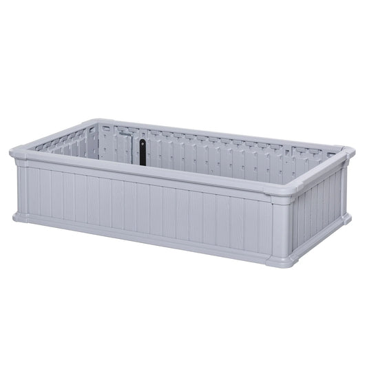Outsunny 4' x 2' x 1' Raise Garden Bed, Planter Box for Flowers, Herbs Outdoor Backyard with Easy Assembly