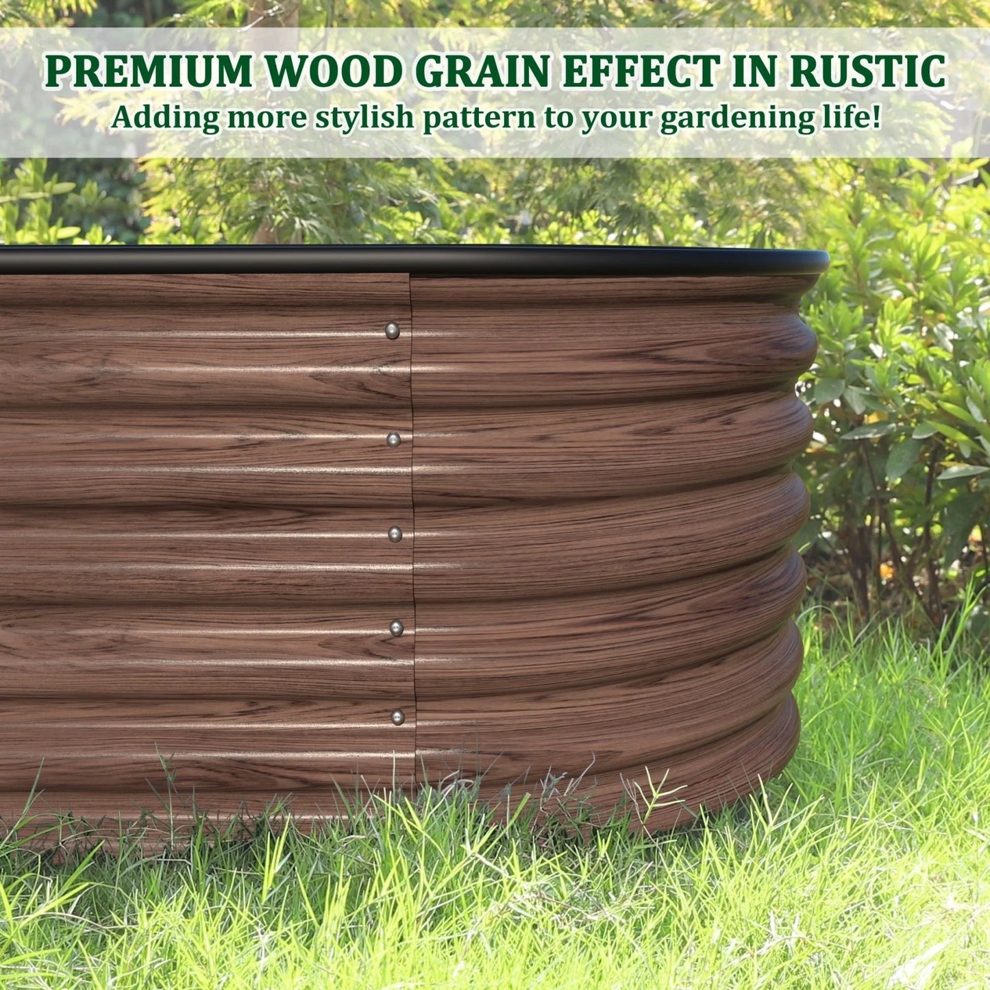 VEIKOUS 9-in-1 Modular Galvanized Metal Raised Garden Bed Kit for Outdoor Planters