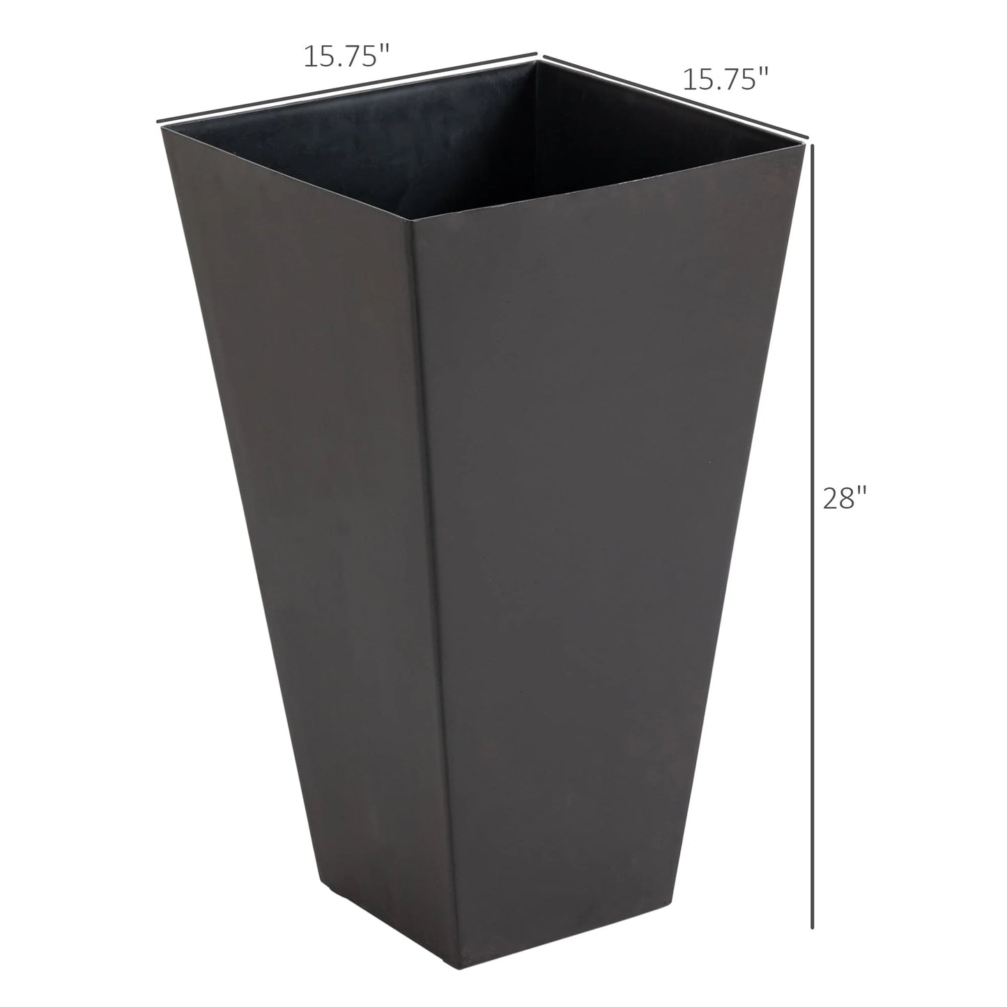 Outsunny 28" Tall Plastic Flower Pot, Set of 3, Large Outdoor & Indoor Plastic Garden Planters, for Entryway, Patio, Yard
