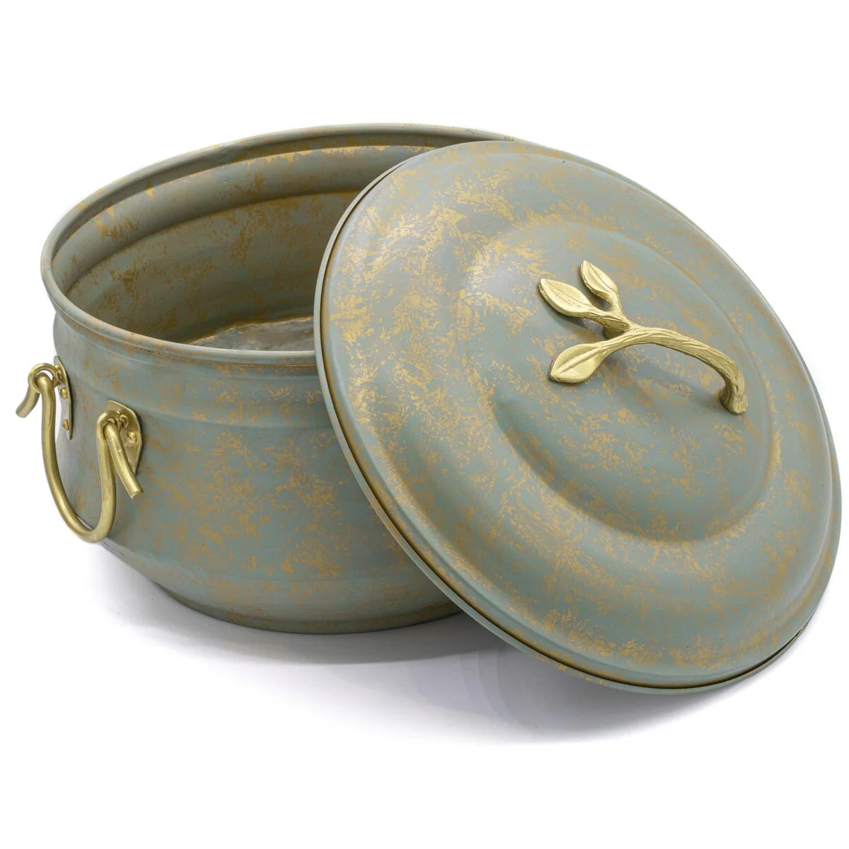 Sedona Hose Pot with Lid, Brass Accents by Good Directions