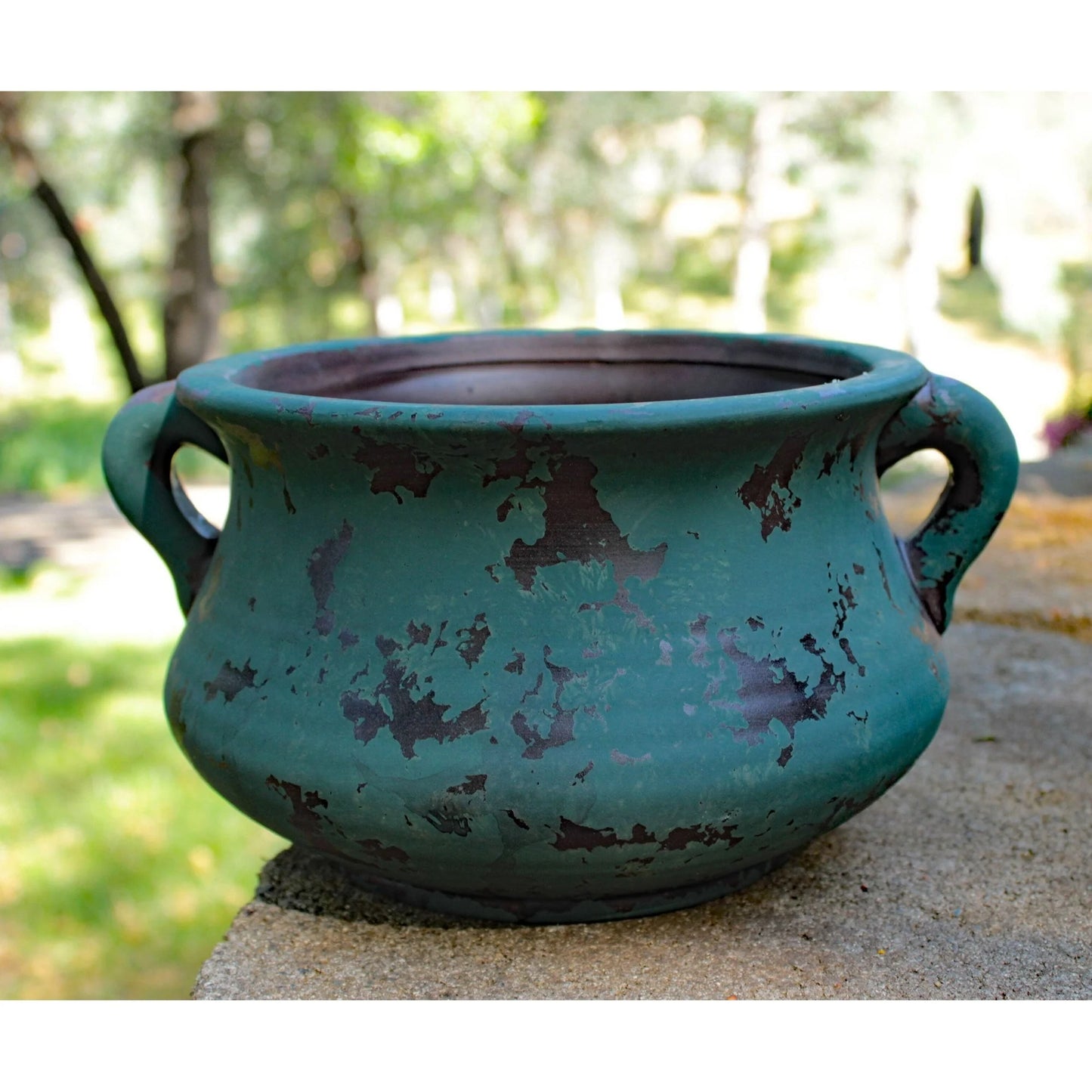 Egyptian Era Terracotta Planter in Blue,Green, Red, Purple in 2 sizes