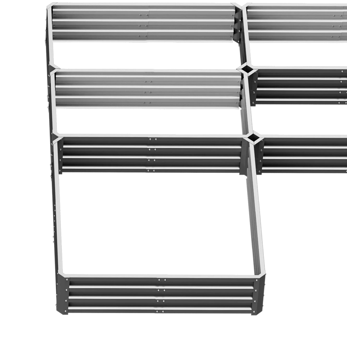 Outsunny 8 x 8' Raised Garden Bed Set, 5 Large Steel Flower Planters for Outdoor Plants, Easy Assembly
