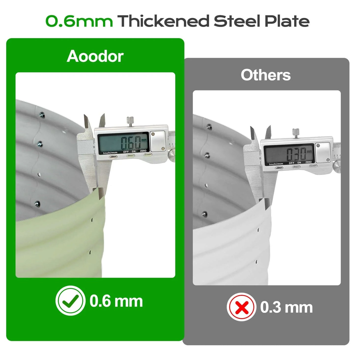 Aoodor 16.7'' Tall Aluzinc Metal Raised Garden Bed 24'' Round - Outdoor Garden Planter Box for Vegetable, Flower, Herb