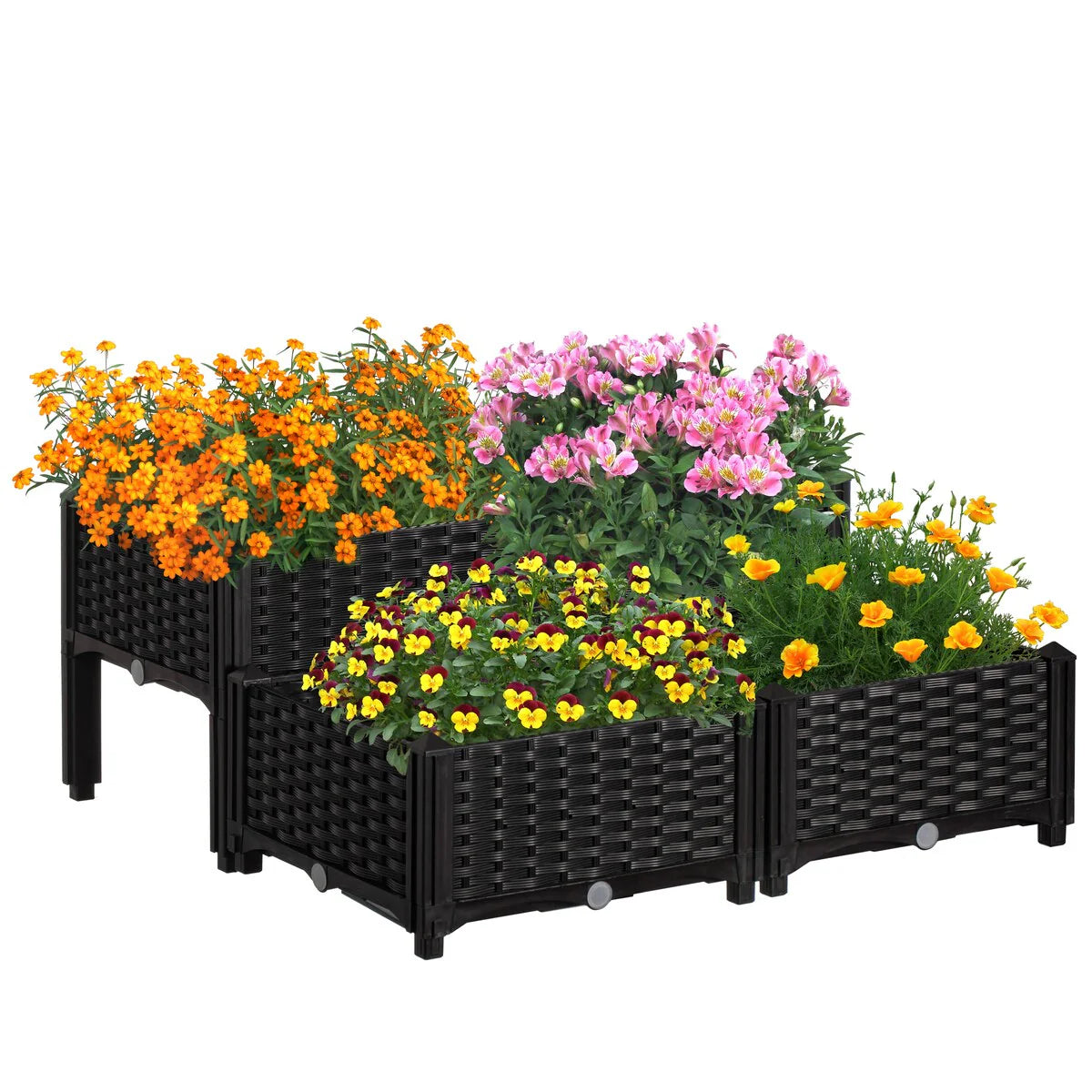 Rattan Raised Garden Bed Flower Planter
