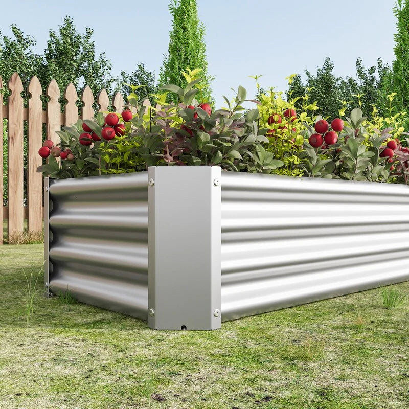 Metal Raised Garden Bed Outdoor Rectangle Planter Box for Gardening
