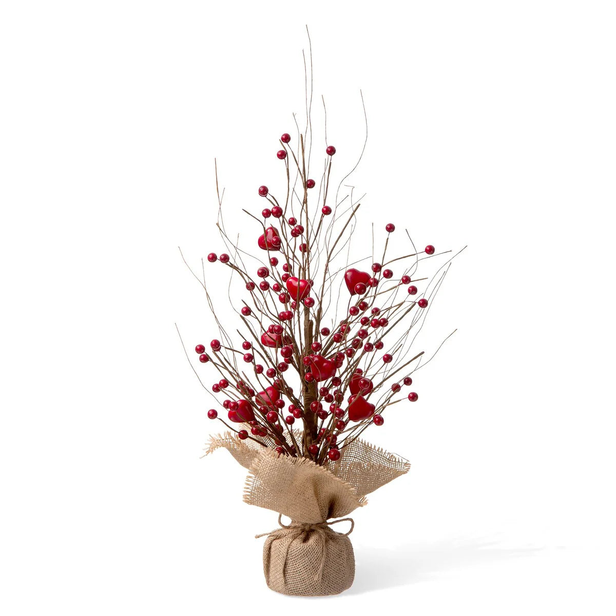 Glitzhome Heart Berry & Fleur-de-Lis Tree Valentine's & Mardi Gras Tree