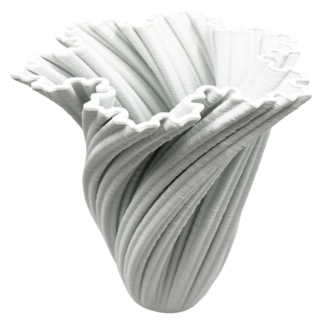 11 Inch Tall White Ceramic Vase