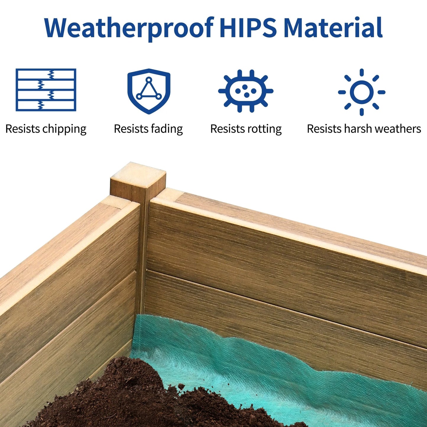 Moasis Poly Wood Raised Garden Bed Planter Box Stand for Backyard Patio Balcony