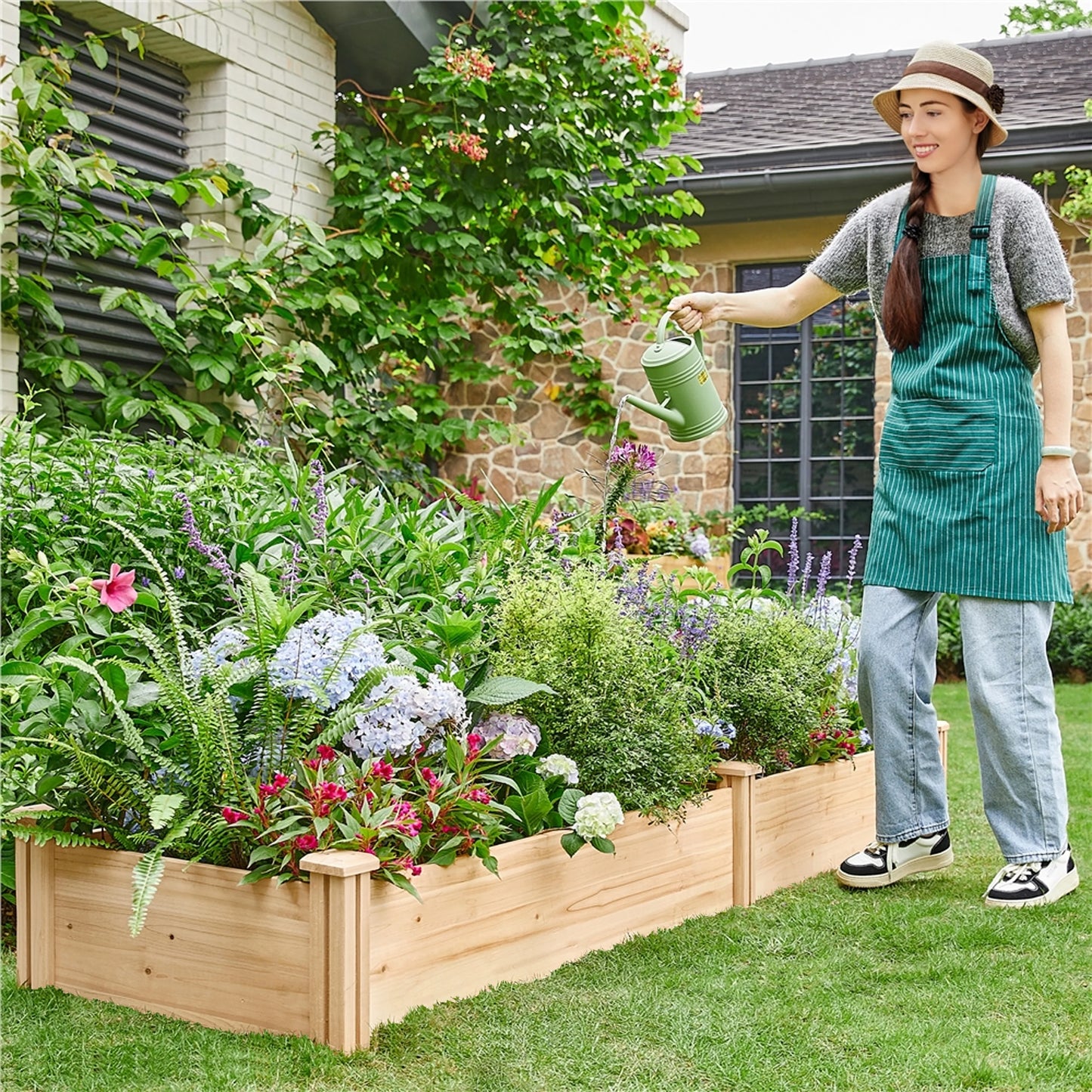 Yaheetech Wooden Raised Garden Bed Planter Box for Garden/Yard