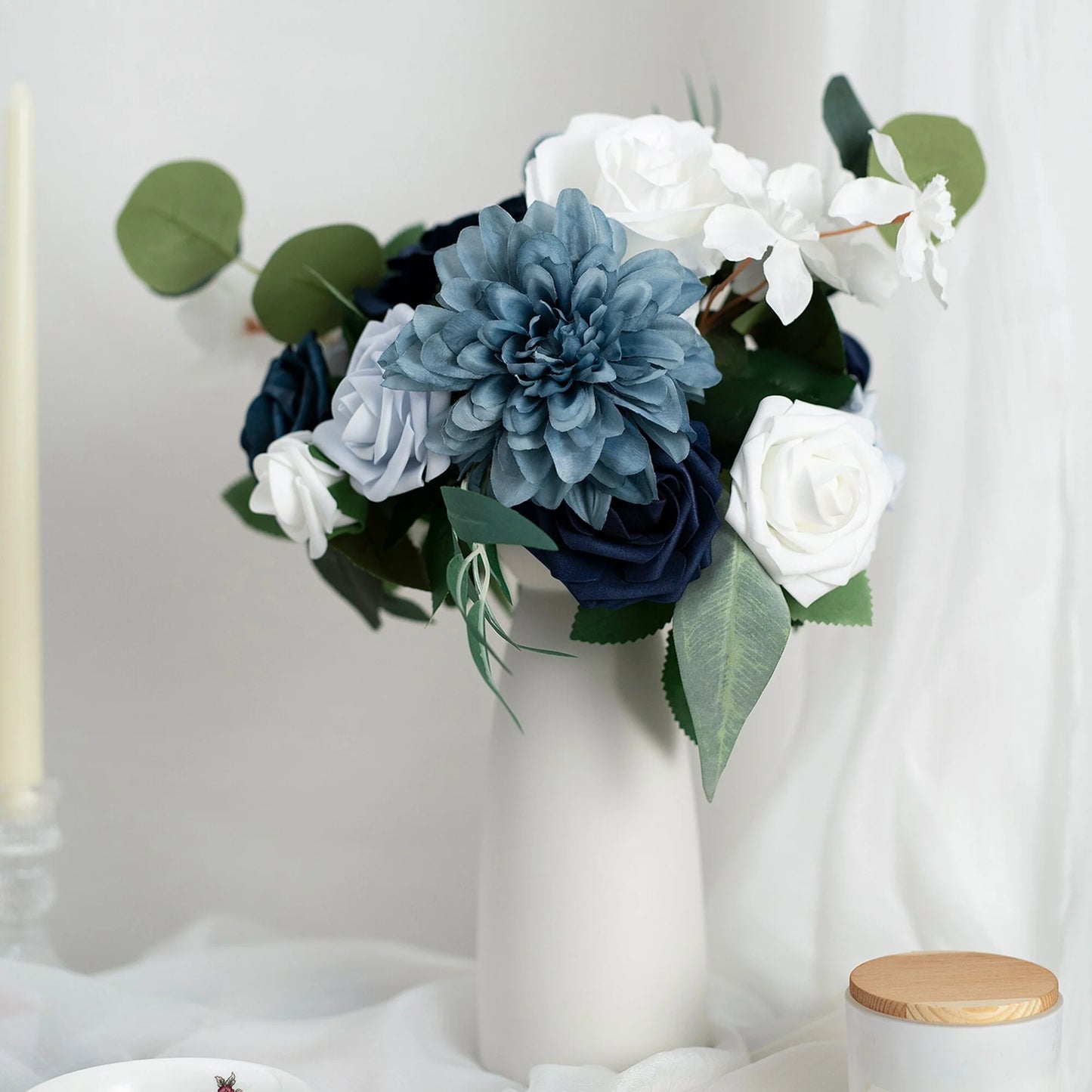 11 Inch Wedding Bouquet, Boho Bridesmaid Bouquet, Real Touch Bridal Bouquet, Floral Arrangement for Wedding