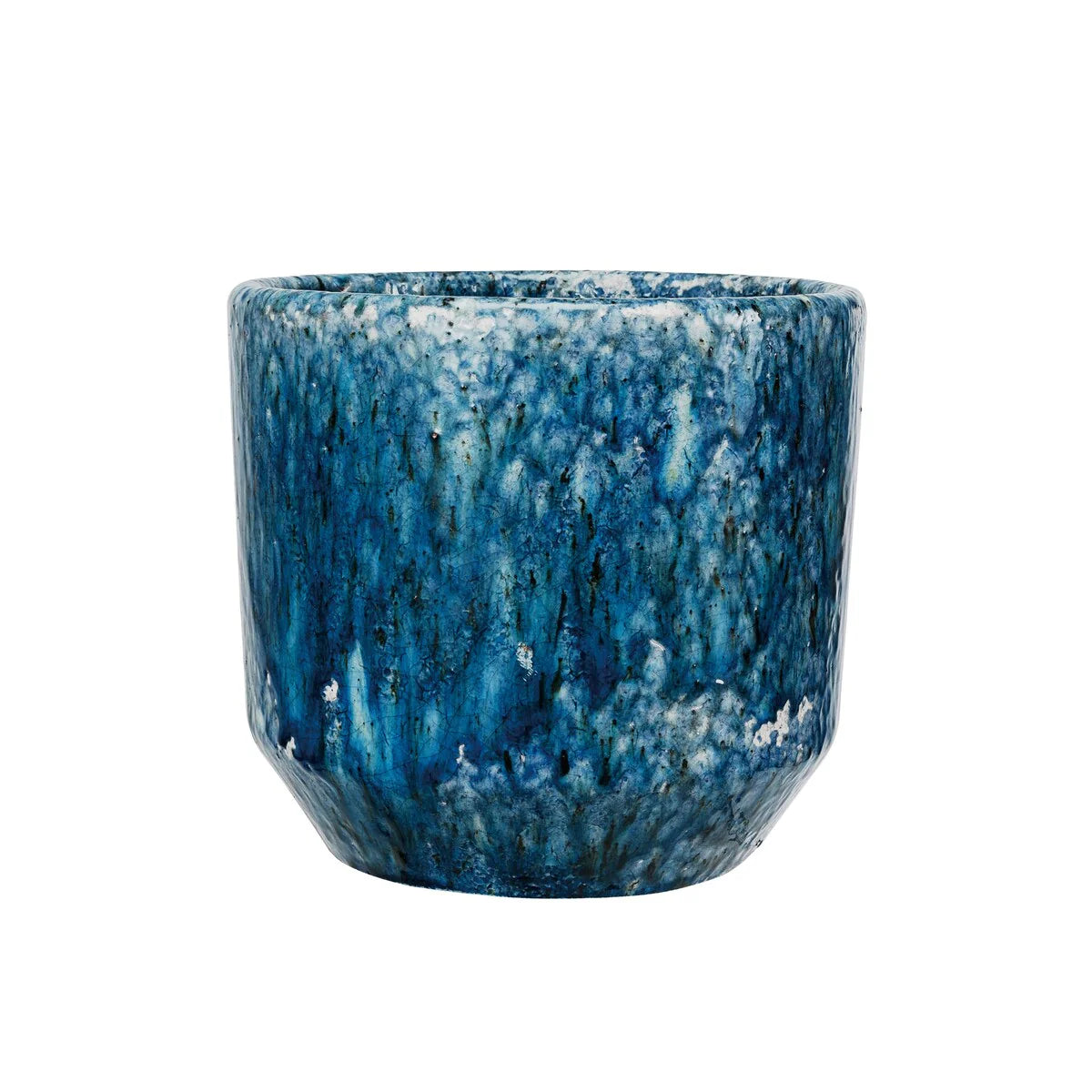 Decorative Terra-cotta Planter with Crackle Glaze