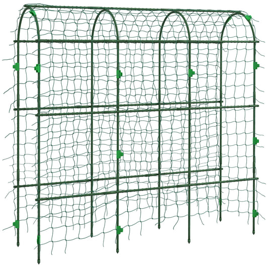 Outsunny Cucumber Trellis, 6' Tall Arch Trellis for Climbing Plants Outdoor, A-Frame