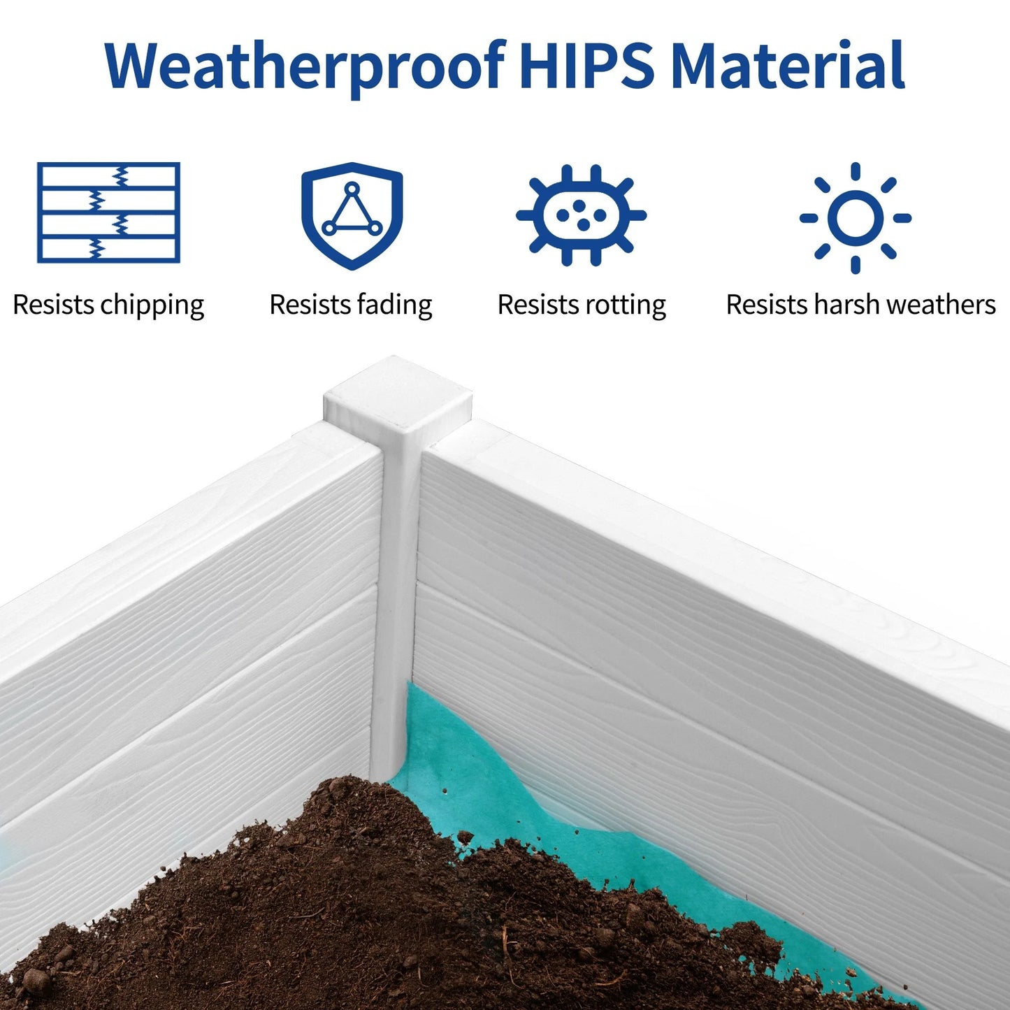 Moasis Poly Wood Raised Garden Bed Planter Box Stand for Backyard Patio Balcony