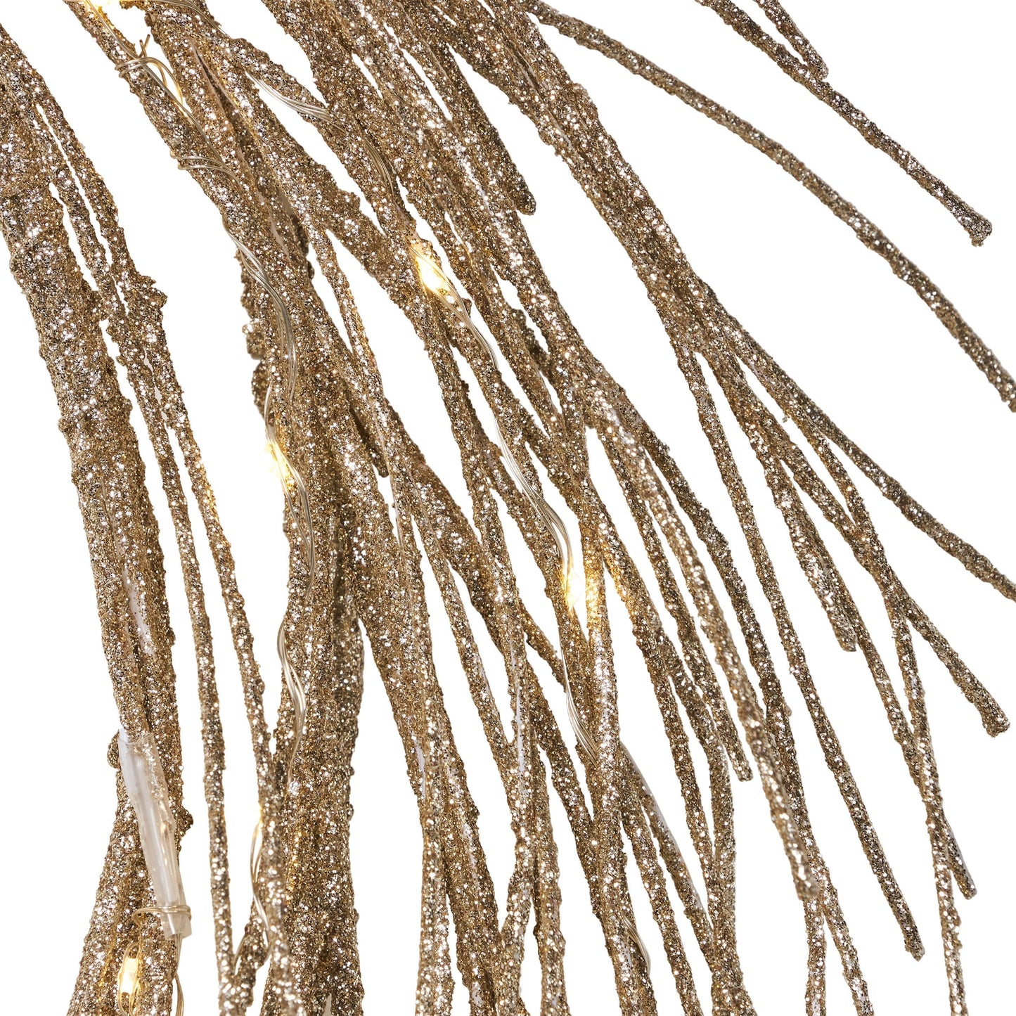 Triple 24" Pre-lit Warm White LED Wreath by Christopher Knight Home - Champagne Glitter - 24.00" L x 24.00" W x 4.00" H