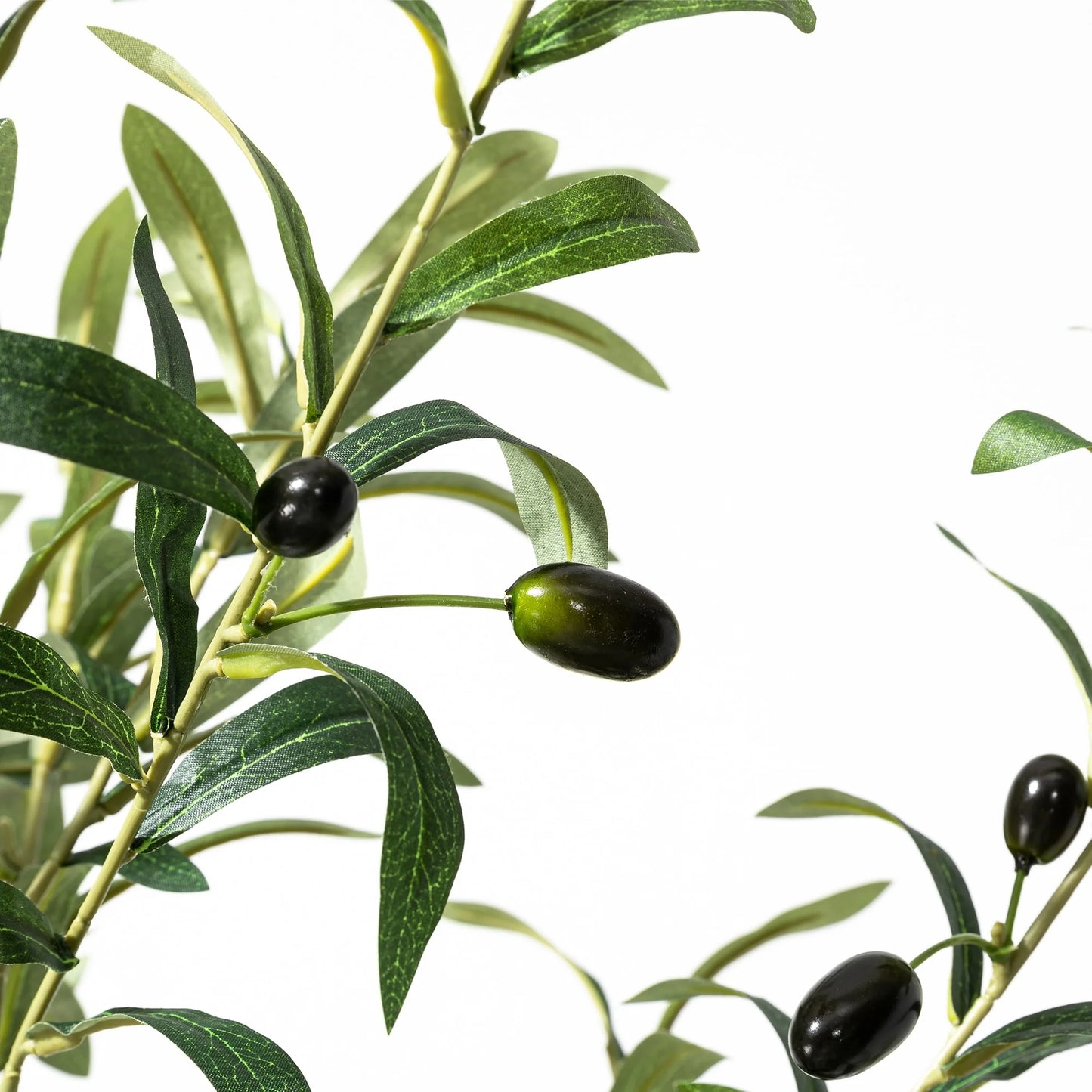 Glitzhome Real Touch Olive Artificial Tree With Black Pot