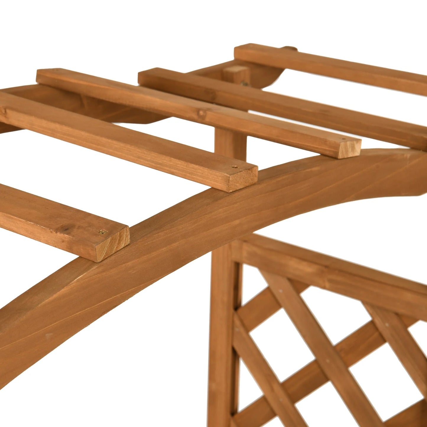 Moasis Outdoor Garden Solid Wood Planter Box with Arch Trellis,Free-Standing Planters Raised Bed for Climbing Plants