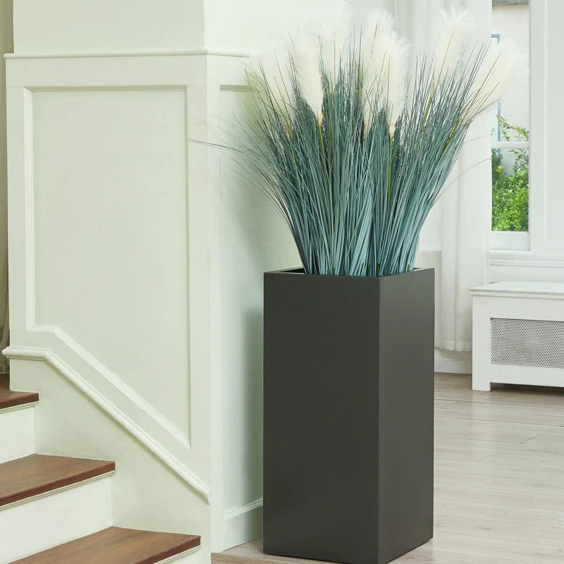 Metallic Heavy Planter for Outdoor Plants Tall and Long Metal Divider Planter Box