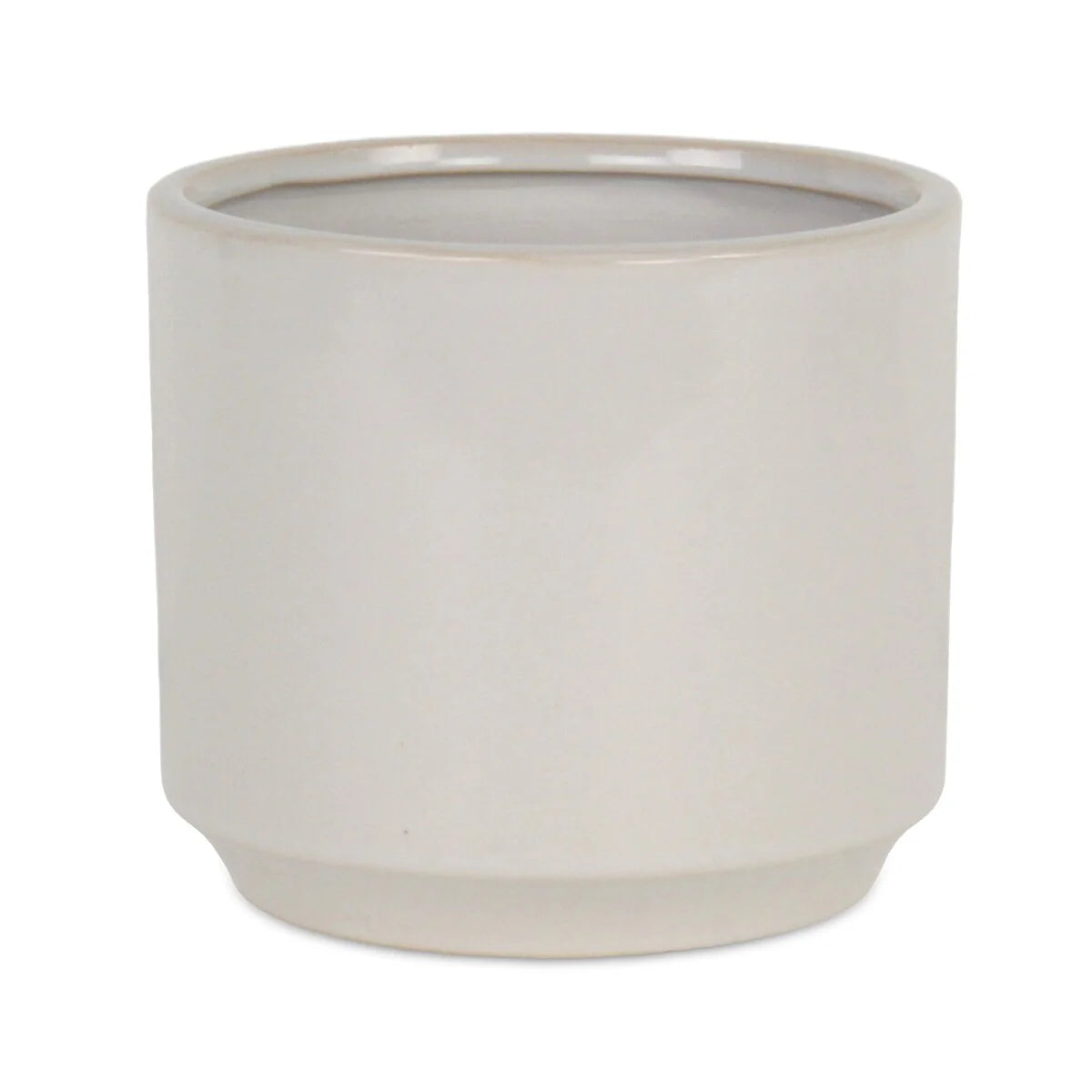 Elegora Straight Side Solid Color Ceramic Pot - Off White