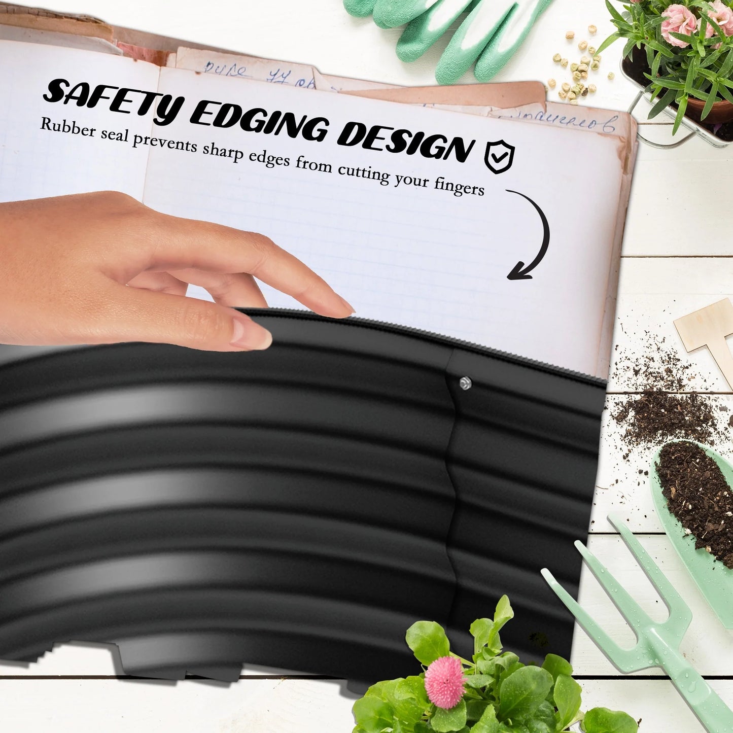 Outsunny 7.9' x 2' x 1' Galvanized Raised Garden Bed Kit, Outdoor Metal Elevated Planter Box with Safety Edging
