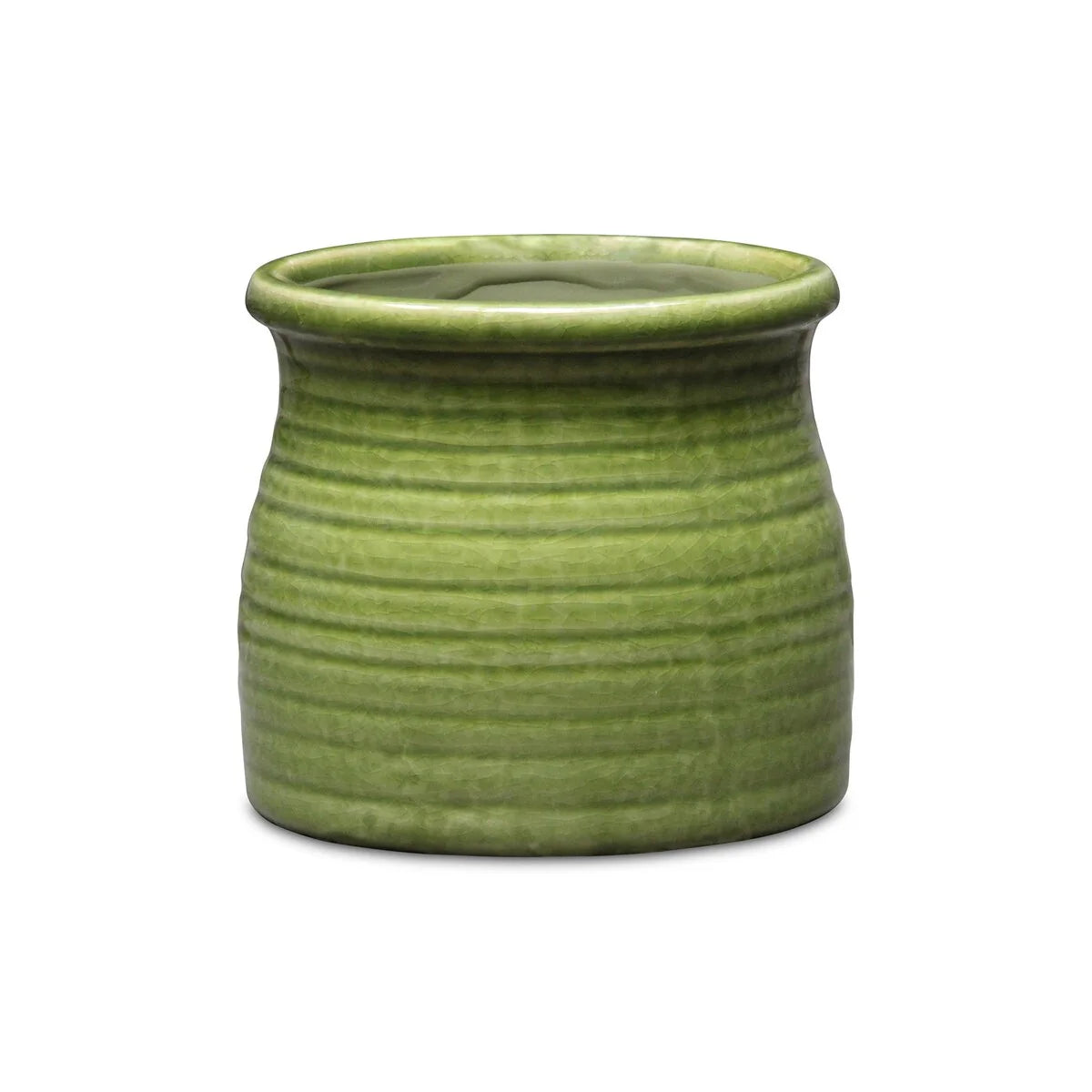 Kifon Curved Ceramic Ceramic Pot - Olive Green