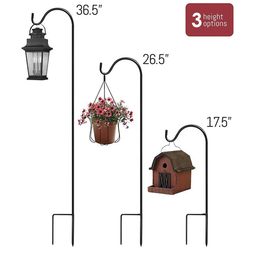 Sorbus® Shepherd's Hooks (Set of 4), Extendable Garden Planter Stakes for Bird Feeders, Up to 6.5 Lbs