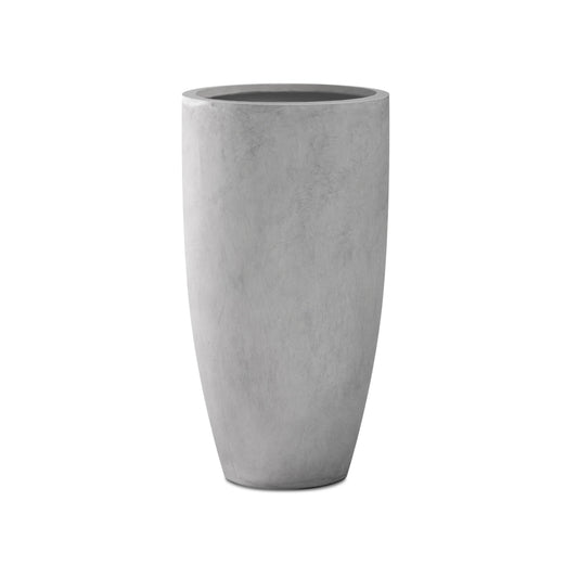 Kante Round Lightweight Concrete and Fiberglass Indoor Outdoor Weather Resistant Tall Planter with Drainage Hole