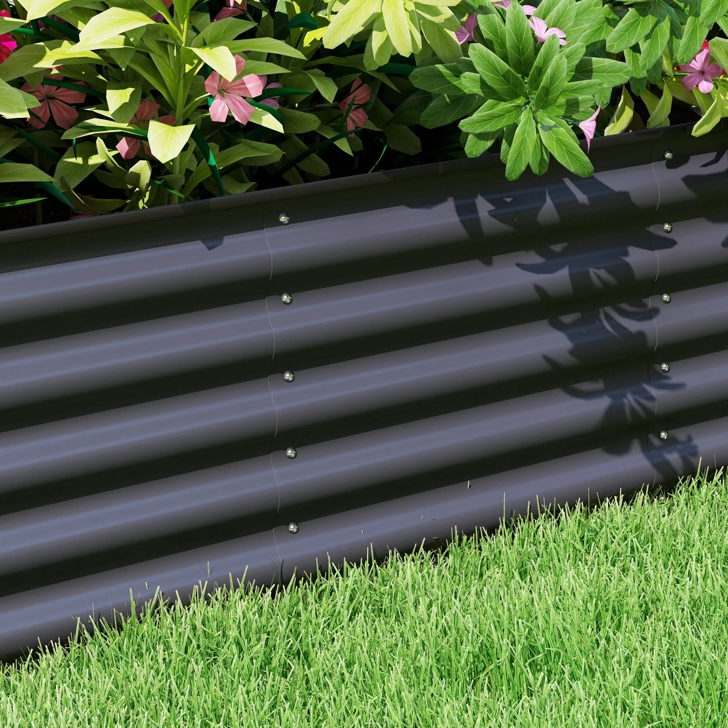 Outsunny 7.9' x 2' x 1.4' Galvanized Raised Garden Bed Kit, Outdoor Metal Elevated Planter Box
