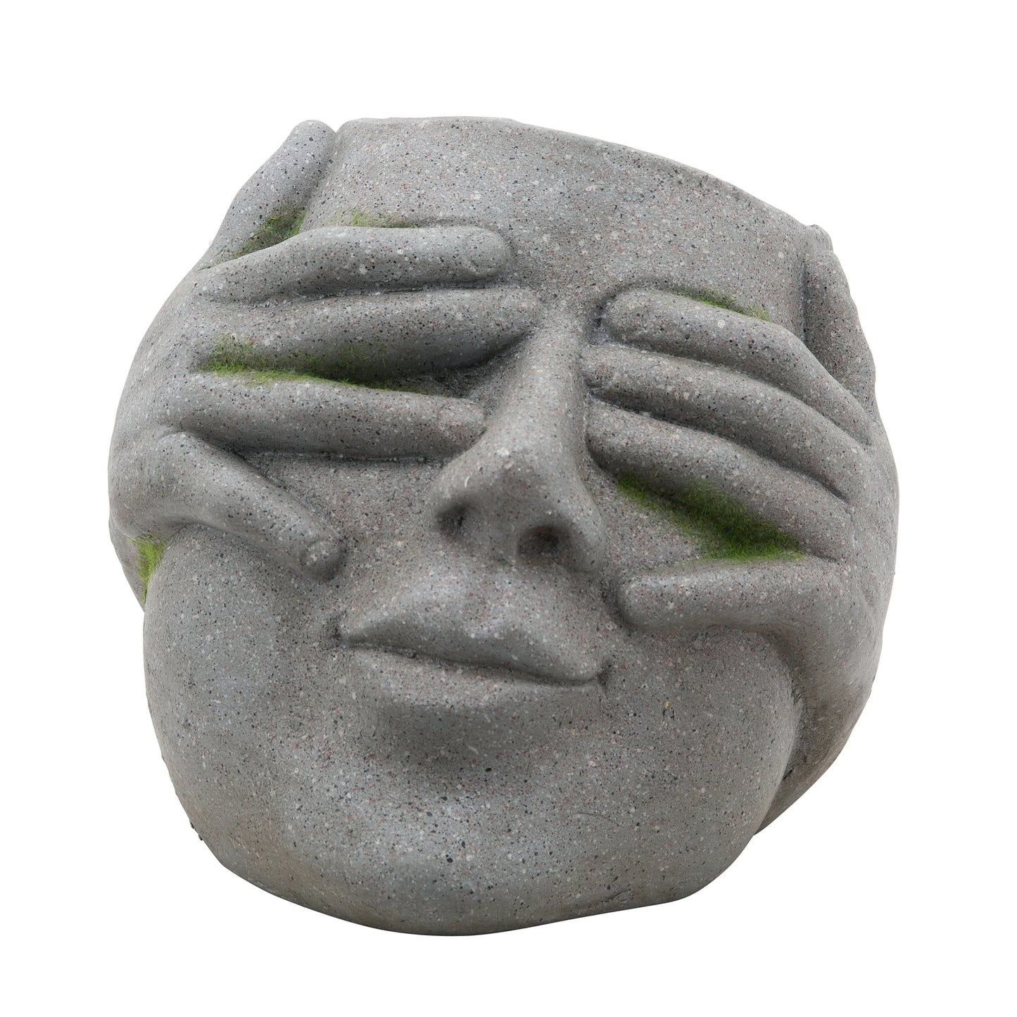 Sagebrook Home Hear No Evil See No Evil Speak No Evil Face Gray Resin Planter Indoor/Outdoor