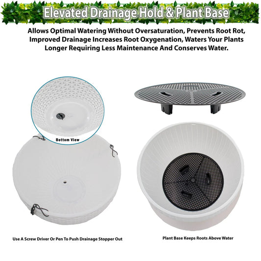 Solar Hanging Planter w/ LED Light Self-Watering Outdoor Flower Basket Hanger