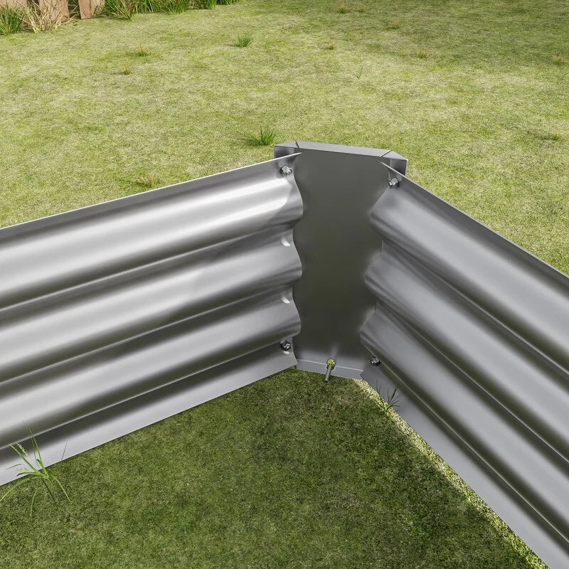 Metal Raised Garden Bed Outdoor Rectangle Planter Box for Gardening